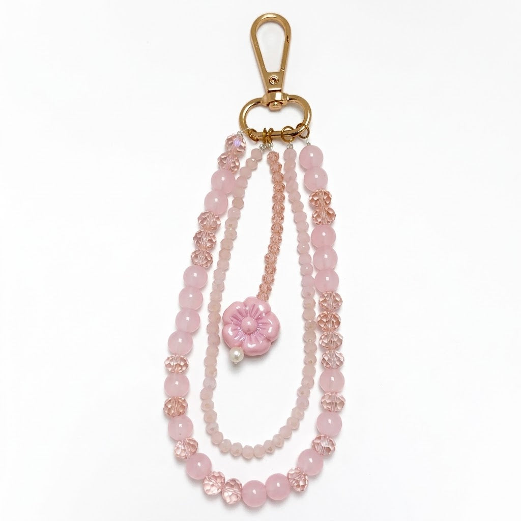 Pink Petal Bag Charm