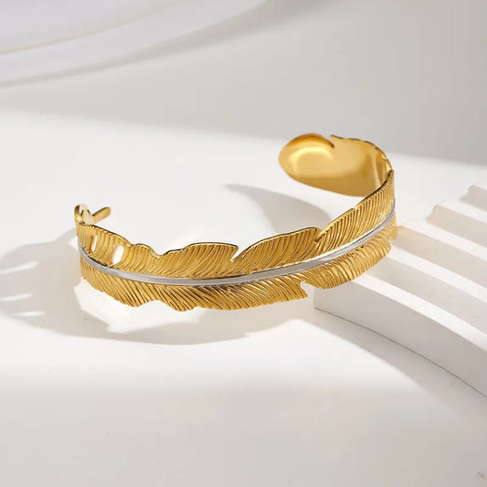 Luxe Feather Cuff Bracelet